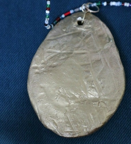 artesano artesanal declaración única collar cuentas de piedra arcilla colgante joyería - Imagen 11 de 74