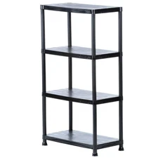 HDX Black Plastic Storage Shelving Unit 4-Shelf 15 In. D X 28 In. W X 52 In. H