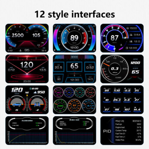 Universal Car HUD Gauge Digital Head UP Display GPS OBD LCD Speedometer Odometer - Picture 4 of 12