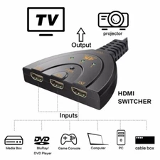 3in1 HDMI Splitter Cable 1080P Multi Switch Switcher HUB Box for PS3 XBOX DVD 4K