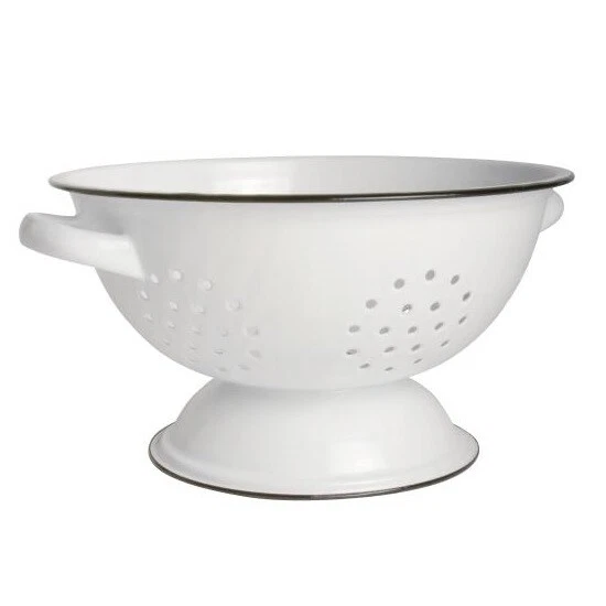Enamel White Colander by Ib Laursen