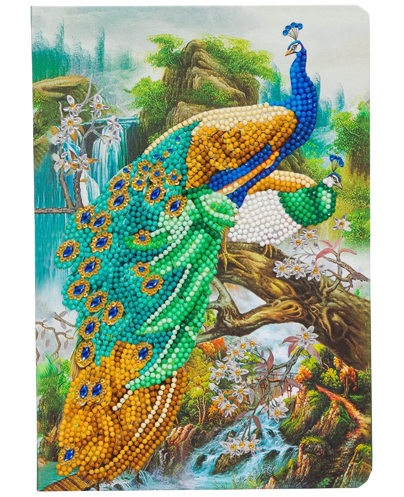 Notebook Diamond Painting Kit Peacock Waterfall Crystal Art Craft Buddy UK