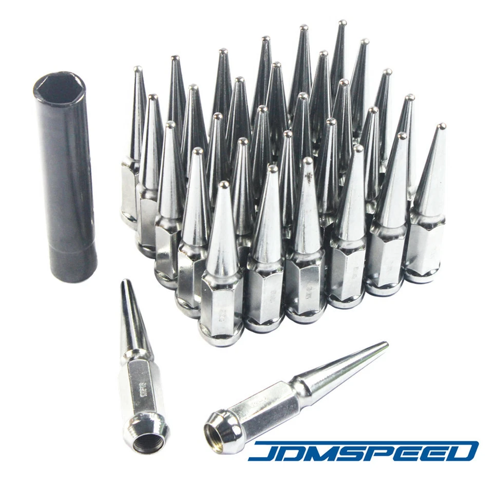 Juego de 32 tuercas de clavo cromadas JDMSPEED 9/16" para Dodge RAM 2500 3500 1994-2011 Foto 4 de 4