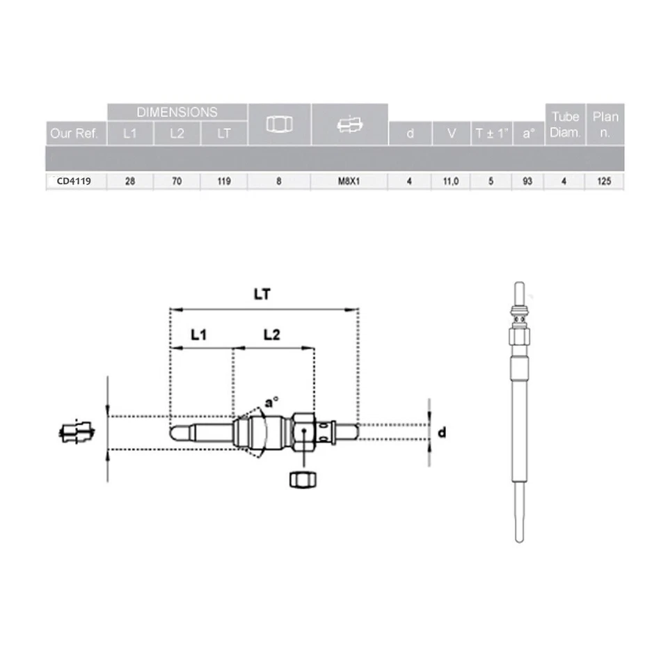 4X Candelas De Encendido Para FIAT PANDA 1.3 D +4X4 Kw 51/55 2003-2013 CD4119 - Imagen 4 de 4
