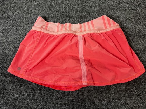 Lululemon Run Pace Skirt Skort Womens 10 Coral Elastic Waist Pull-On Tennis - Picture 3 of 5