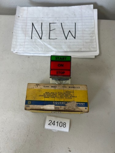Square D 9001 KXRG117 Dual Non-ill Push Button w/ Pilot Light 110-120V 50 - 60Hz