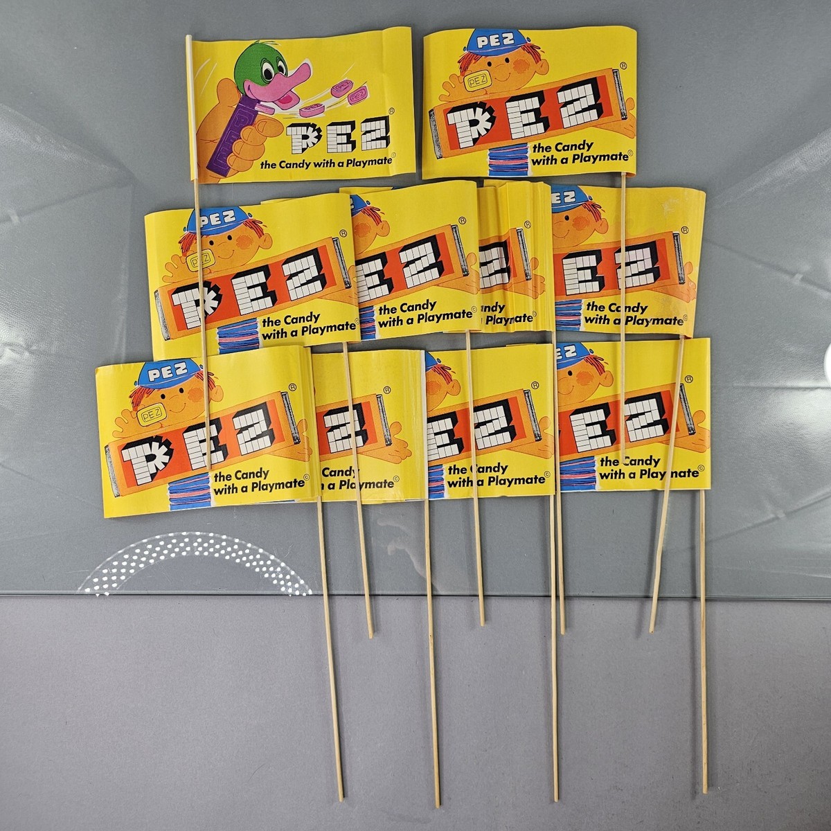 Vintage PEZ Paper Flag Candy Advertising LOT OF 10 Germany 1960's