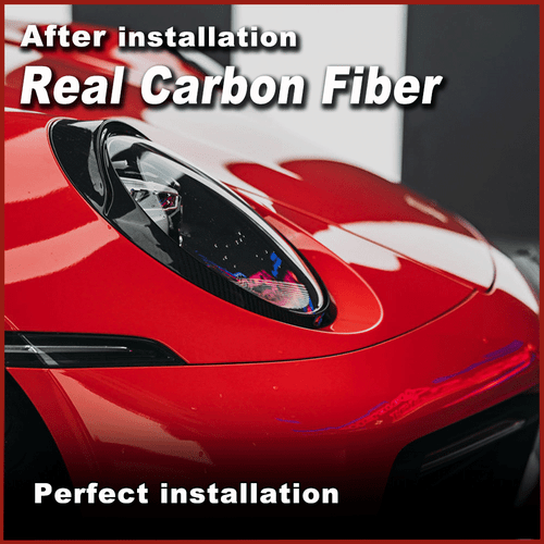 For Porsche 911 992 2019-22 REAL Carbon Fiber Headlight Eyebrows Eyelids Covers - Picture 2 of 13