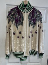 100% Authentic Leisure suit Gucci sequins embroidery coat +casual pants women's