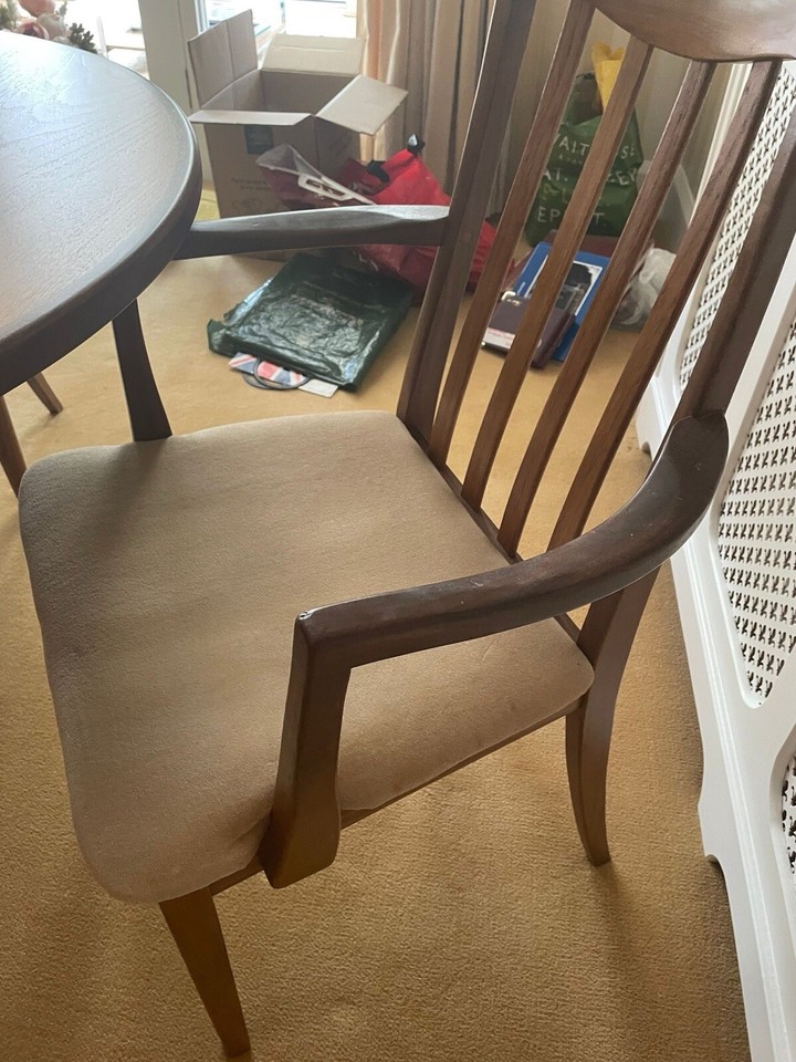 Vintage Retro G Plan Oval Dining Table and 6 High Back Chairs eBay