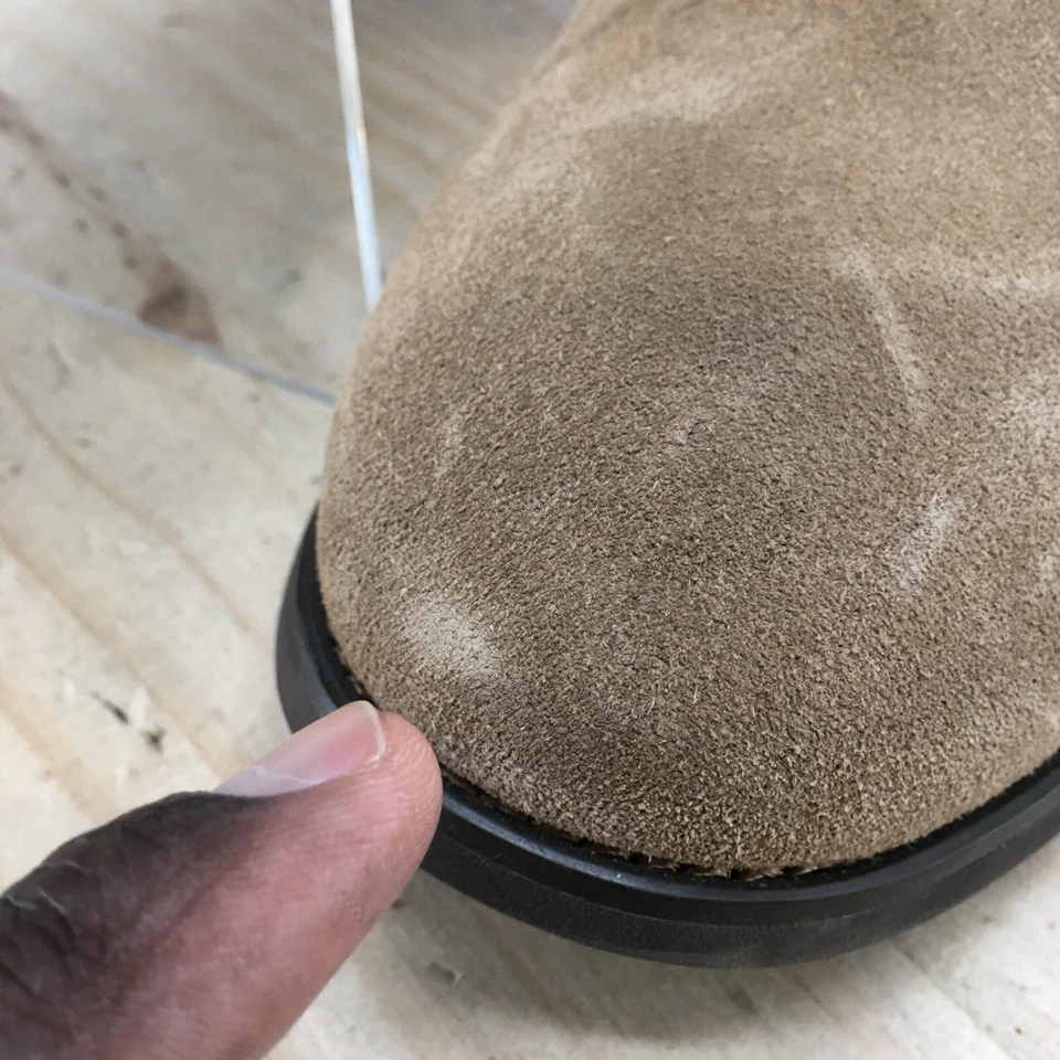 Botas Express Para Hombres 12 Tobillo Tacones Chelsea Informales Marrón Gamuza Cuero Pull On Foto 3 de 4