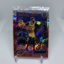 2019-20 NBA Hoops Premium Stock ANTHONY DAVIS Red Cracked Ice TRIBUTE  LAKERS