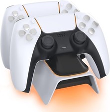 Enhanced PS5 Controller Charger, Playstation 5 Charging Station with LED Indica