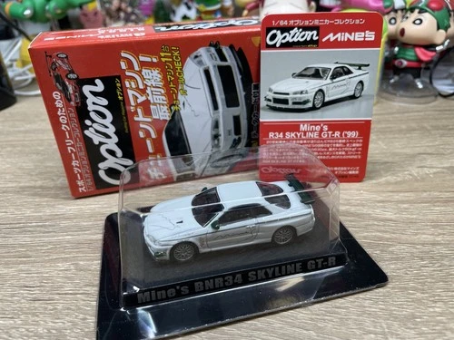 Aoshima - Option - 1/64 - Mine's BNR34 SKYLINE GT-R - White - Mini Car - sk01