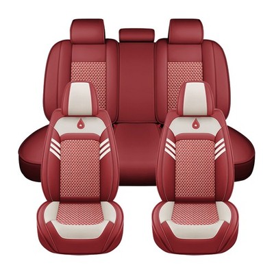 Martha Rot PU Leder Luxus Autositzbezüge Auto für Jaguar 5-seats