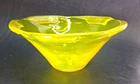Blenko Glass 1960's Yellow Folded Bowl #593 Mid Century Modern Blenko Glass