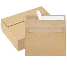 Kraft Paper Envelopes, 100 Pack, 5 x 7 Inch, Brown A7 Envelopes, Self-Seal SALE