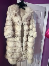 VINTAGE BLUE FOX FUR COAT.SOFT THICK PELTS.SOME LIGHT DAMAGE.CRAFTS.CUTTER.SM.