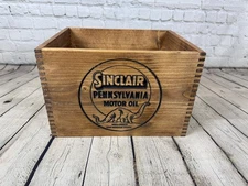 Vintage Sinclair Pennsylvania Motor Oil Wooden Crate Replica – Dino Logo Garage