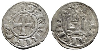 FITZ CRUSADERS ACHAIA Principality Carol II Silver Denier TOURNOIS NMB1953