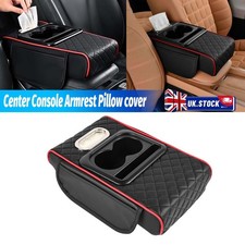 Universal Car Armrest Cushion Pad Auto Center Console Cover With 2 Cup Holders