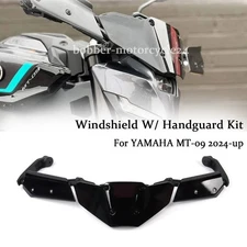 Motorcycle Windshield W/ Handguard Kit Black For YAMAHA MT-09 MT09 2024-2025
