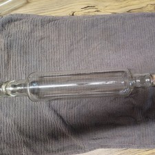 Vintage large heavy Pyrex Glass Rolling Pin with cork bung 17 inches long