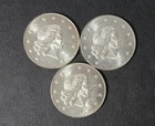 3 1981 world wide mint 1 oz silver rounds