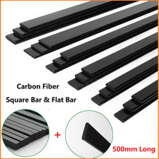 Carbon Fiber Strip Square Tube Flat Bar Solid Sheet 500mm Length RC Airplane