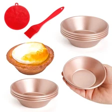 8 Pack Egg Tart Molds Non-Stick Tartlets Dessert Mold Pans Mini Tiny Pie Carb...