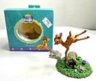 Disney Vintage Enesco Bambi & Thumper Jumping A Over Log Figurine NIB 2.75"