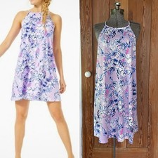 Lilly Pulitzer Margot Tropical Elephant Print Sleeveless Tassel Dress Sz L 💛🎀