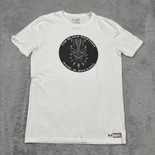Under Armour Shirt Youth XL 18-20 White Black Panther Marvel Made In Wakanda