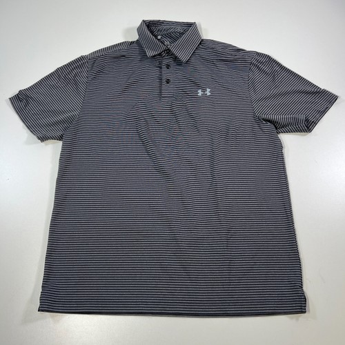 Under Armour Poloshirt Herren Large Golf Polo gestreift grün grau blau 3 Stück - Bild 6 von 13