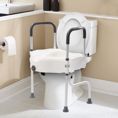 Toilettensitzerhöhung mit Armlehnen 11cm,WC Stzerhöhung für Senioren,Behinderten