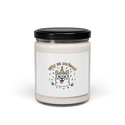 Absurd Cute Tiny Monster 'Why So Serious?' Candle | Scented Soy, whimsical weird
