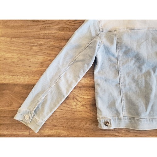 Girl's Jean Jacket Light Wash Blue Denim Youth Size 12-14 Kids Collar Button - Picture 10 of 10