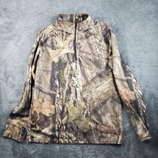 Mossy Oak Pullover Mens M Brown Camo 1/4 Zip Hunting Outdoor