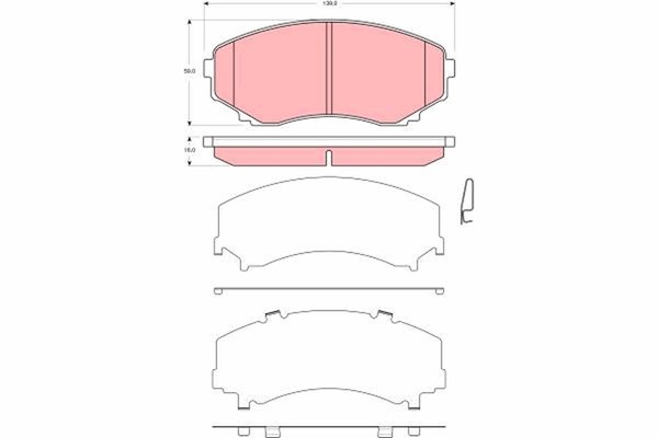 TRW Bremsbelagsatz Scheibenbremse GDB3326 FüR LW MPV Mazda 2 LW3W Lwfw-image
