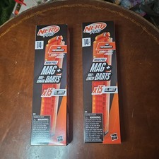 Nerf Pro Mag with 15 Half-Length Darts Magazine plus Refills Lot Of 2