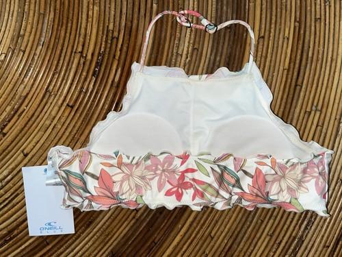 O'Neill Girls Dalia Floral Ruffle Edge High Neck Swim Halter Teen Size 14 NEW - Picture 4 of 4