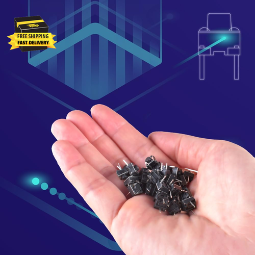 100 Pcs Tact Push Button Switch 2 Pin 6X6X5 Mm Micro Momentary Tactile Switch ⭐️ - Picture 4 of 5