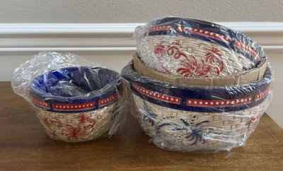 TEMP-TATIONS FLORAL LACE FEUERWERK PATRIOTISCH VERSCHACHTELT RÜHRSCHÜSSEL 3-TEILIGES SET NEU! - Bild 1 von 4