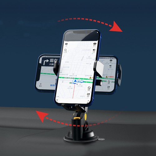 Soporte de teléfono de coche negro de 1 pieza tablero de instrumentos soporte de parabrisas accesorios de montaje de succión - Imagen 6 de 12
