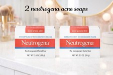 New Neutrogena Transparent Facial Bar 3.5 oz Acne-Prone Skin Set of 2