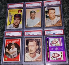 Lot of (6) 1954-1975 TOPPS w/ FRANK ROBINSON & ROBERT CLEMENTE ~ ALL PSA 1-5