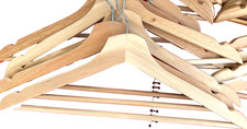 Premium Wooden Hangers12 Pack Non-Slip Coat Clothes Hangers w/360 Swivel Hook