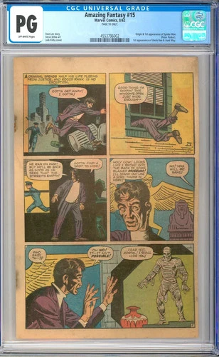 Amazing Fantasy #15 Origin & 1st App. Spider-Man Stan Lee Marvel 1962 CGC PG 10