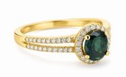 GENUINE 1.20 Cts TSAVORITE & W/SAPPHIRES RING 14K YELLOW GOLD PLATED (.925) -NWT — photo 4