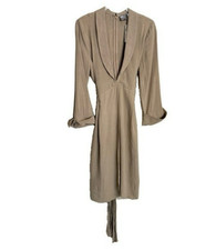 ASOS Maternity Women’s NWT Size 10 Tan Taupe Linen Blend Dress Long Sleeve